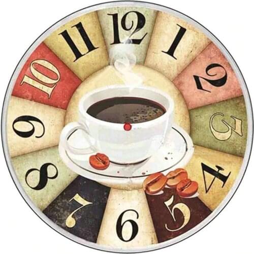 Dpsprue 5D Diamond Painting Kit With Clock Cross stitch Full Square Round Diamond Embroidery Mosaic Coffee Home Gift