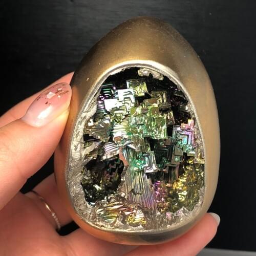 Natural Beautiful bismuth mineral bismuth cave eggs as furniture decoration
