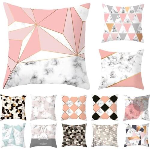 Geometric Pillow Case Cover 45*45 Decorative Marble Cushion Pillowcase Digital Printed Square Peachskin Home Texile New