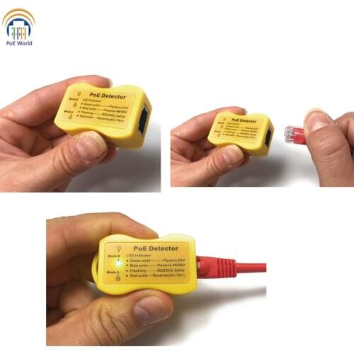 Non Battery Tester PoE Detector Power over Ethernet Tester identify the PoE type RJ-45 connector