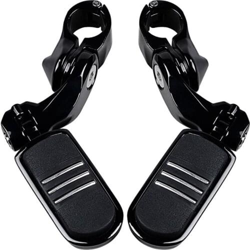 Motorcycle Foot Pegs Footrest Pedal Pad for Dyna Sportster Softail Cat Prints Style 32Mm 1.25 Inch Black