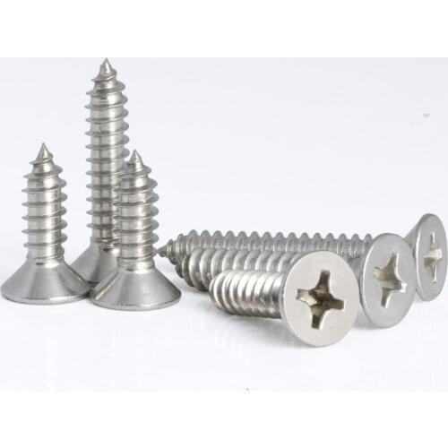 M4 M5 304 stainless steel self tapping screw cross head screw flat head screw M4