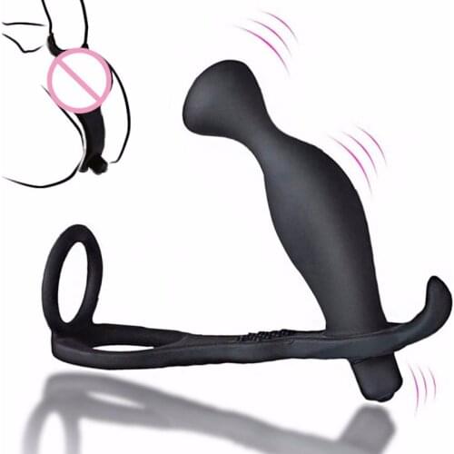 Speeds Cock Ring Anal Plug Vibrator Sex Product Penis Ring Massager Anal Vibrating Delay Ejaculation Sex Toys