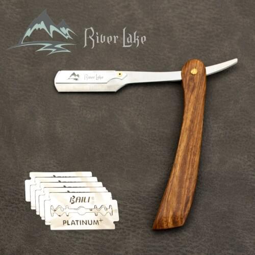 Steel Straight Razor Men Shaving Titan Razors Wood Handle Barber Copper Manual Shaver Classic Scraper