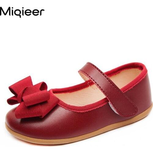 Spring Baby Princess Shoes Children PU Leather Shoes Infant Toddler Girls Bowknot Flats Single Shoes Kids Party Dance Sandals