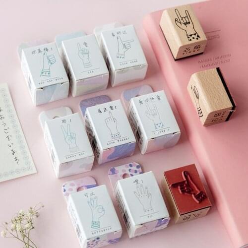 Vintage Girls gesture Wood stamp DIY wooden rubber stamps for scrapbooking stationery scrapbooking standard stamp