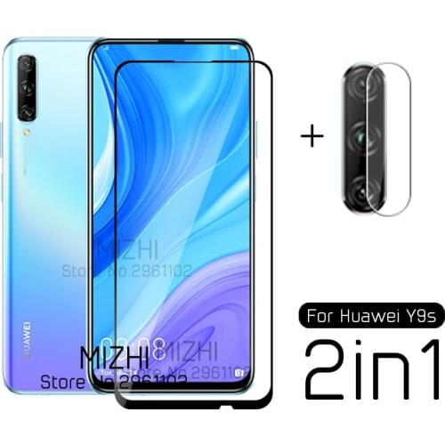 2 in 1 protective glass for huawei y9s camera lens screen protector on huwei huaweii y9s y 9s y9 s stk-l21 tremp glasses film