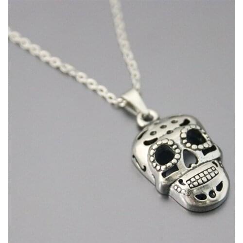 1pc DIY 3D Gothic Skeleton Stainless Steel Custom Necklace Movie Ghost Necklace Geeks Men Women Halloween Cosplay Punk Jewelry