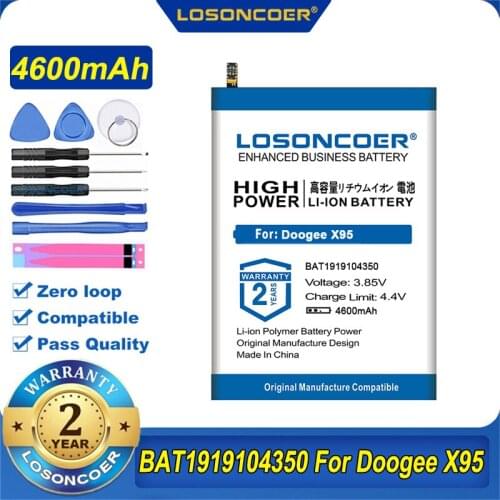100% Original LOSONCOER 4600mAh BAT1919104350 Battery For Doogee X95 Battery