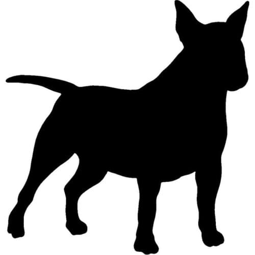12.7*12.2CM Miniature Bull Terrier Dog Animal Window Glass Decorative Decals Fashion Car Stickers Black/Sliver C6-0255