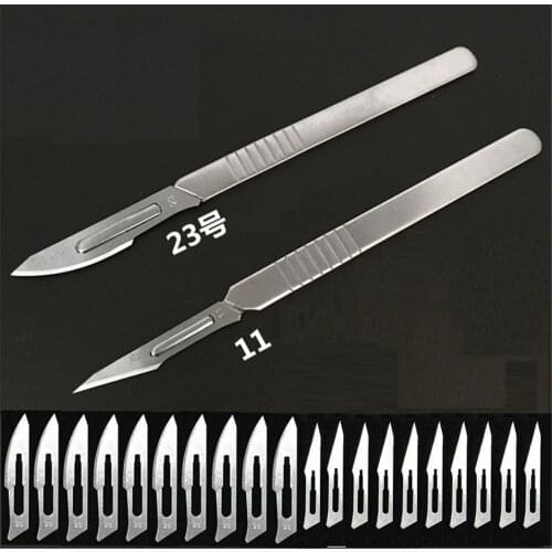 20pcs blade+23# 11# Knife Handle Wood Carving Tools Fruit Food Craft Engraving Knife Carbon Steel DIY Cutting Tool PCB Repair