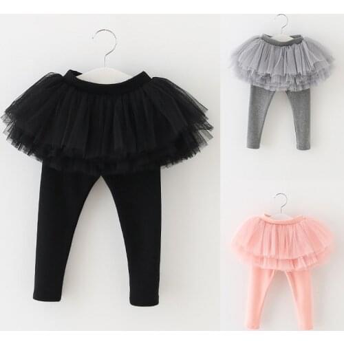 2021 Spring Autumn Girls Fashion One Piece Legging with Tutu Skirt