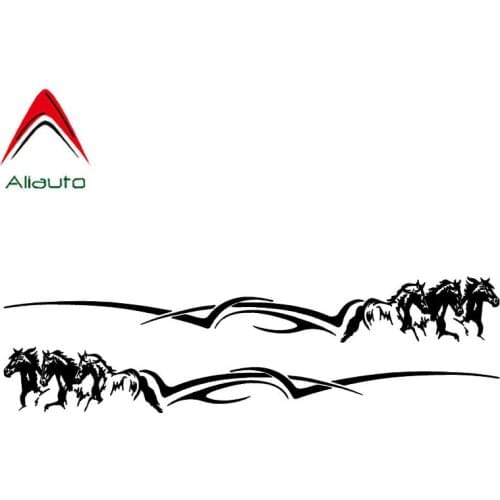 Aliauto 2 X Personality Car Sticker Cool Horse Pattern Decorative Decal Stylish Accessories Black/Silver,35cm*4cm
