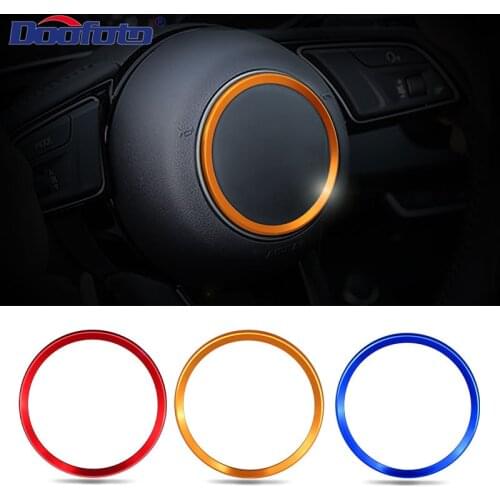 Doofoto Steering Wheel Cover Ring Car Sticker For Audi S line A3 A4 B8 B6 A6 A7 A8 C6 Q3 Q5 Q7 A5 C7 TT Decoration Styling