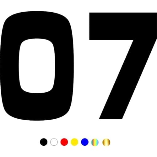 CS-779#racing number Digit 07 funny car sticker vinyl decal silver/black for auto car stickers styling car decoration