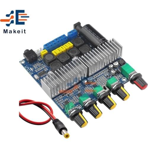 DC12-24V TPA3116D2 Bluetooth 5.0 Digital Amplifier Board 100W+50W+50W Three Channel High Power Audio Amplifier Speaker Module