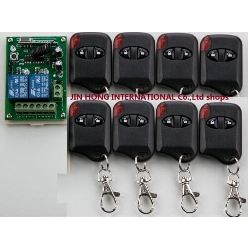 DC12V 2CH Wireless Remote Control Switch System LED light 1*Receiver + 8 *cat eye Transmitters for Appliances Gate Garage Door