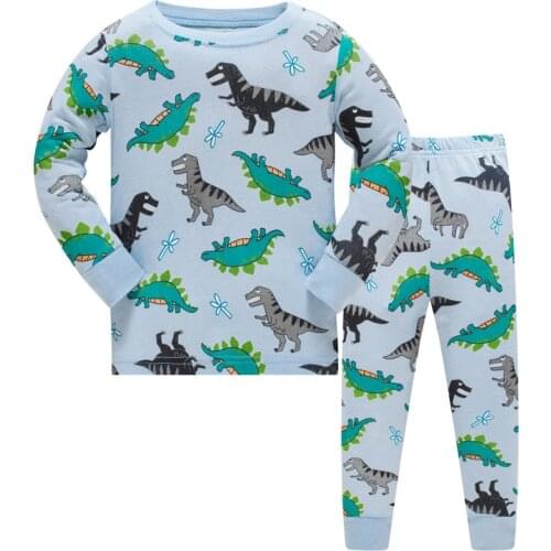 3-8Y Dinosaur Children Pajamas Suit Boys Pijama Sleepwear Baby Boy Clothing Bottom T-Shirts Kids Pyjamas Home Sport Suit Clothes
