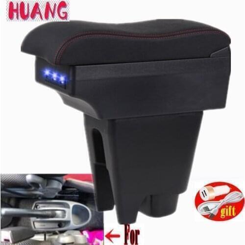 For Peugeot 107 Armrest Interior Parts special Retrofit parts Car Armrest Center Storage box USB LED Curved surface
