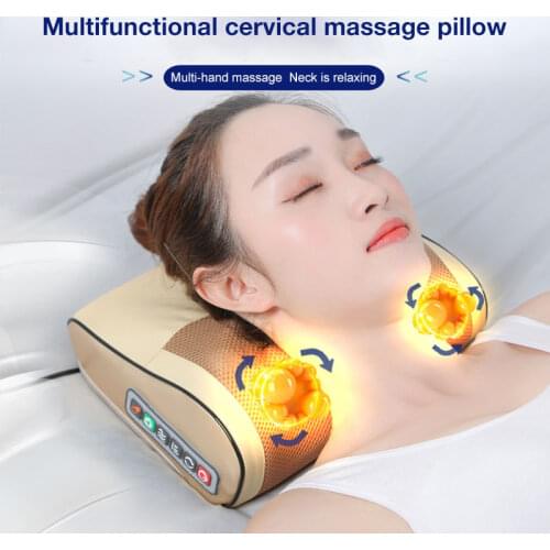 Infrared Heating Neck Shoulder Back Body Electric Massage Pillow Shiatsu Massager Device Cervical Healthy Massageador Relaxation