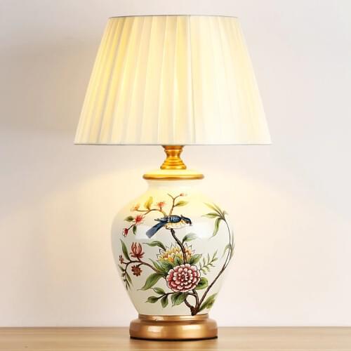 Hotel living room ceramic table lamp villa bedroom study bedside lamp art deco