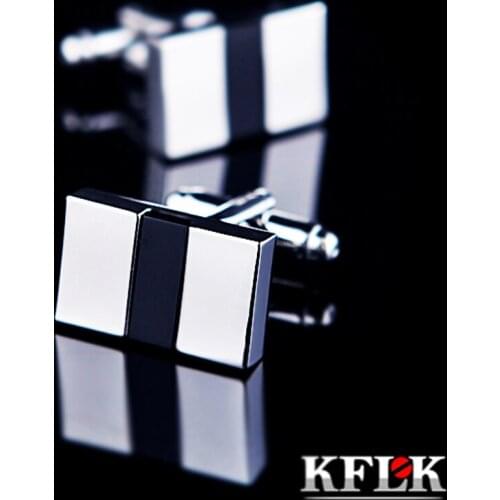 KFLK 2020 Luxury shirt cufflink for mens gift Brand cuff button de manchette Black cuff links High Quality abotoaduras Jewelry