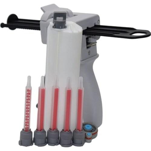 Glue Gun 75ml 10:1 AB Epoxy Adhensive Caulking Gun with 75ml 10:1 Empty Dual-Barrel Cartridge and 5pc 10:1 Static Mixing Nozzle
