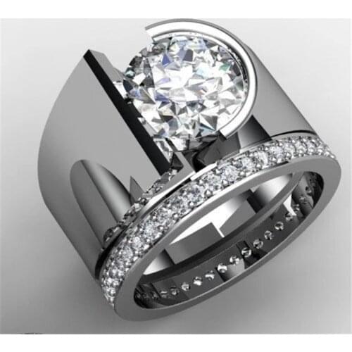CC Rings For Women And Men Lovers Couple Cubic Zirconia Luxury Jewelry Wedding Engagement Bridegroom Ring Drop Shipping CC2418