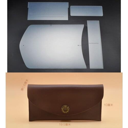 Handmade leather goods DIY Long Wallet Mens and womens cattle pickup bags PVC version drawing template