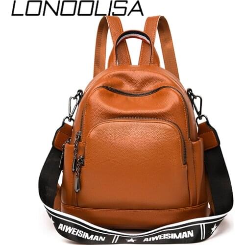 High Quality Leather Backpack Fashion Women Multifunction Backpack Female Casual Travel Shoulder Bag SchoolBag For Girls Mochila