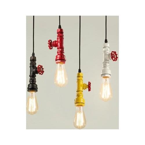 Loft Style Iron Water Pipe Lamp Edison Pendant Light Fixtures Vintage Industrial Lighting For Dining Room Hanging Droplight