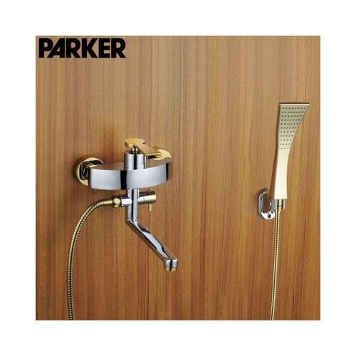 Copper faucet lengthened bathtub faucet 360 golden bath shower faucet drawing simple suit