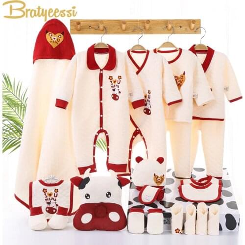 Cartoon Baby Boy Clothes Set Winter Cotton Newborn Baby Girls Clothes Unisex Infant Clothing Kids Set Birthday Gift