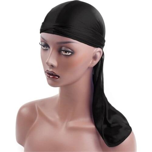 Men Women Silk Satin Breathable Silky Durag 360 Wave Cool Bandana Hat Turban