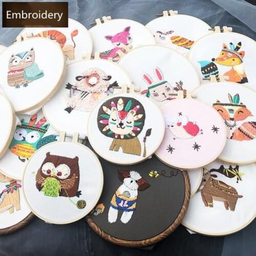 DIY Embroidery Kit Ricamo With Hoop Bastidor Para Bordar Cross Stitch Set Punch Needlework Tools borduur Pakketten Kruissteek