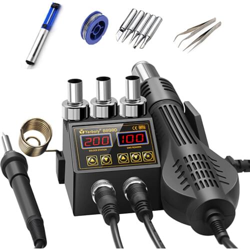 BGA Rework Solder Station Hot Air Blower Heat Gun Adjustable Electric Soldering Iron Hair Dryer Hairdryer SMD SMT Welding Repair