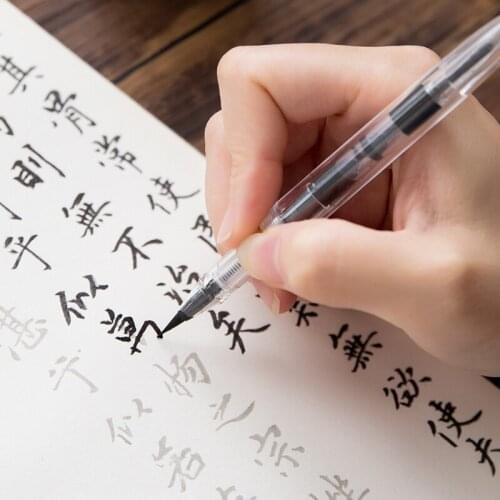 Crystal Refillable Calligraphy Fountain Pen Stationery Art Supplies Ink Pen