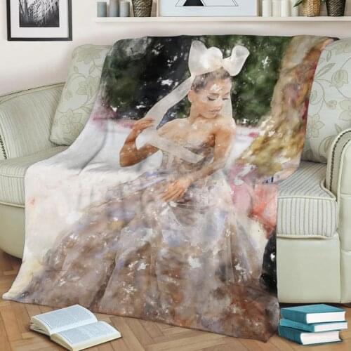 Ariana Grande Met Gala Dre 3D Print Plush Blanket Throw On Sofa Home Decor Soft Warmth Washable Nap Blanket Dropshipping