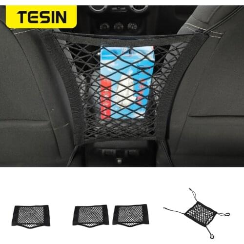 TESIN Stowing Tidying For Jeep Wrangler 1997-2019 tj yj jk jl Car Seat Back Storage Net Bag for jeep wrangler jk jl accessories