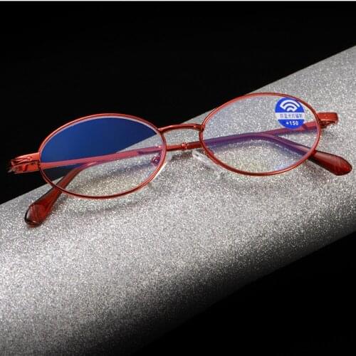 Alloy Blu Light Blocking Coating Fashion Ova Women Luxury Reading Glasses +0.75 +1 +1.25 +1.5 +1.75 +2 +2.25 +2.5 +2.75 +3 to +4