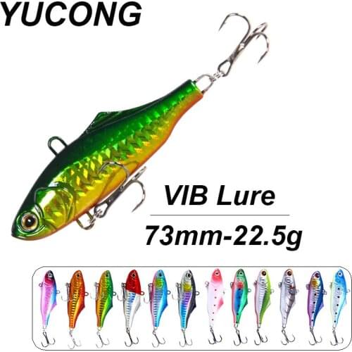 YUCONG 6Pcs/lot Vibration Fishing Lures 7.3cm-22.5g Jig Wobbler Baits Winter Hard Lures Ice VIB Fishing Bait Swimbait Pesca Isca