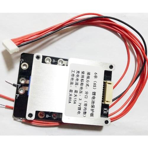 6S 7S 8S 24V Lithium Battery Protection Board BMS with Balance 20A 30A 80A 150A Li-ion Lipo Lifepo4 Cell eBike electric drill