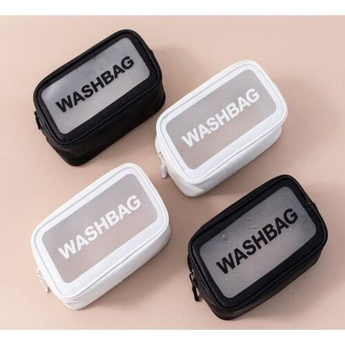 1 Piece Travel Goods Storage Bag Waterproof Wash Bag PU+PVC Cosmetic Bag Durable Outdoor Sundries Organizer Dustproof Container