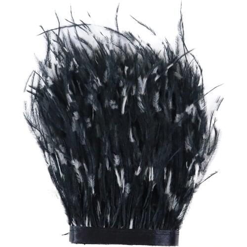 1Meter Natural Black White Ostrich Feathers Fringe Trim 10-15cm Plumes For DIY Needlework Wedding Dress Home Decoration Crafts