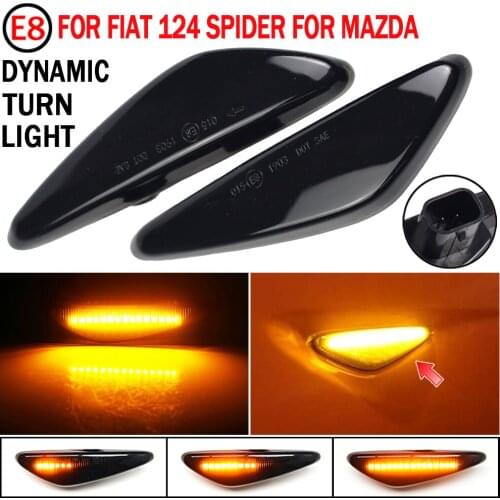 For Mazda MX5 MX6 RX8 Fiat 124 Spider Car front LED Dynamic amber side marker lamp Turn Signal Lights