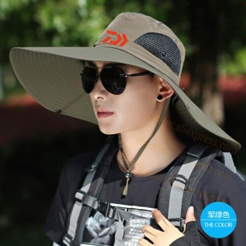 2020 Daiwa Fishing Cap UV Protection Cover Sun Protect Men DAWA Fishing Hats Outdoor Camouflage Sport Hiking Visor Hat