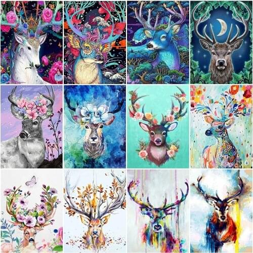 5d diamond embroidery full set 5d diamond painting elk diy diamond painting cross stitch elk diamond mosaic rhinestone picture