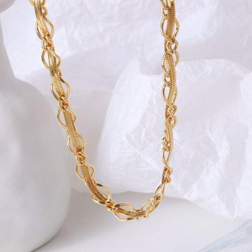 2021 High End INS Hot Hiphop Simple Gold Snake Chain Wrapped Necklace Bracelet Set For Women Gilr Trendy Jewelry Gift
