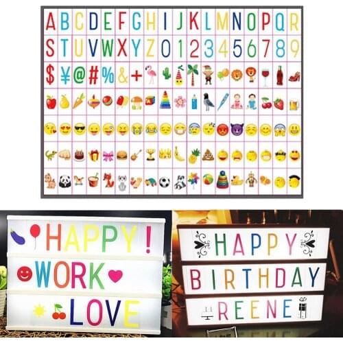 84/126pcs Cinematic Led Lightbox Replacement Letters Numbers Signs Black for A4 Light Up Letter Box Sign Message Board (No Box)