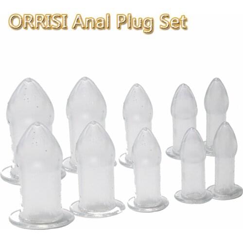Butt Plug No Vibration Dildo Transparent G-Spot Stimulator for Masturbation Waterproof Sex Toys for Females Gays